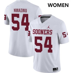 Women Febechi Nwaiwu White OU Sooners #54 Replica Jersey 262071-486