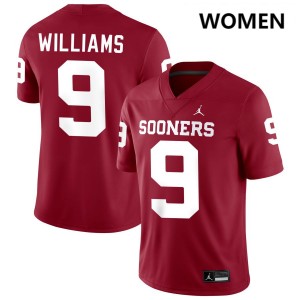 Women Gentry Williams Crimson OU #9 NCAA Jersey 990883-378