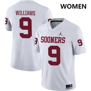 Women Gentry Williams White Oklahoma #9 NCAA Jerseys 151609-912