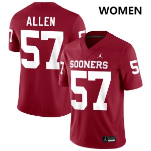Women Gunnar Allen Crimson OU #57 Limited Jerseys 962717-877