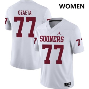 Women Heath Ozaeta White Oklahoma #77 University Jerseys 642031-113