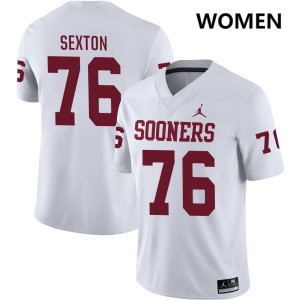 Women Jacob Sexton White OU #76 Limited Jersey 225175-104