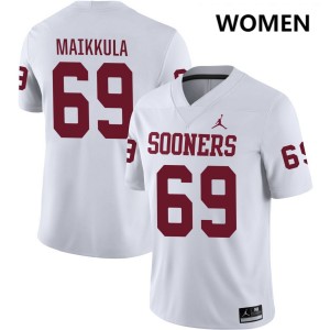 Women Jake Maikkula White Oklahoma Sooners #69 High School Jersey 482372-465