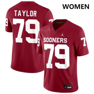 Women Jake Taylor Crimson Boomer Sooner #79 Official Jersey 427897-123