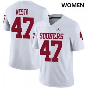 Women James Nesta White Boomer Sooner #47 Alumni Jersey 415299-815