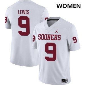 Women Keontez Lewis White Oklahoma #9 Limited Jerseys 704557-378