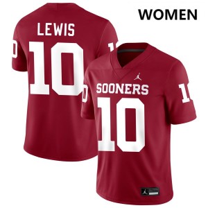 Women Kip Lewis Crimson Oklahoma #10 2025-26 Jersey 368983-495