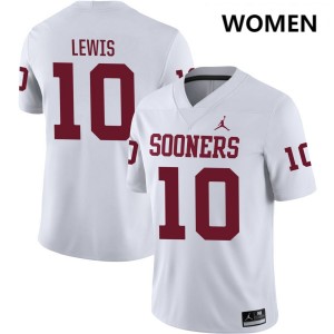 Women Kip Lewis White Boomer Sooner #10 Game Jersey 355827-398