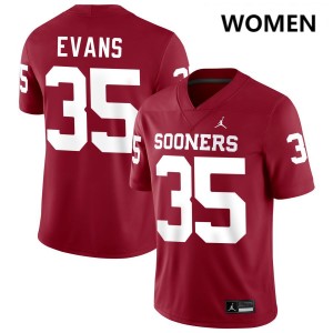 Women Liam Evans Crimson Oklahoma #35 University Jerseys 766869-232