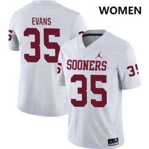 Women Liam Evans White OU #35 University Jerseys 348265-491