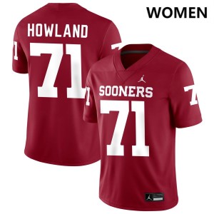 Women Logan Howland Crimson Oklahoma Sooners #71 Limited Jersey 631546-637