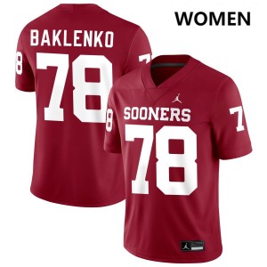 Women Luke Baklenko Crimson Sooners #78 2025 Jerseys 929024-191