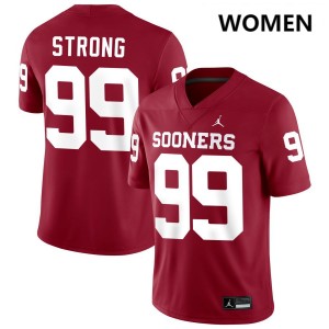 Women Markus Strong Crimson OU Sooners #99 Player Jerseys 490380-843