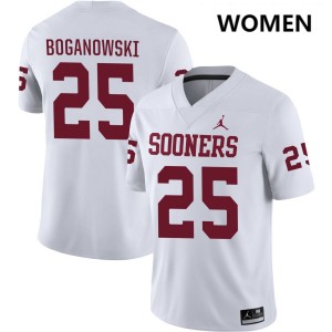Women Michael Boganowski White OU #25 Limited Jerseys 577465-884