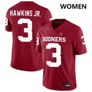 Women Michael Hawkins Jr. Crimson Boomer Sooner #3 High School Jerseys 174571-172