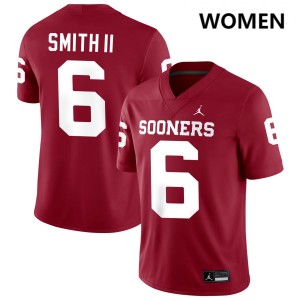 Women Nigel Smith II Crimson OU Sooners #6 Player Jerseys 399873-200