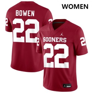 Women Peyton Bowen Crimson OU Sooners #22 Official Jerseys 965841-215