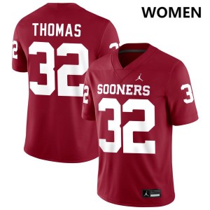 Women R Mason Thomas Crimson Boomer Sooner #32 2025-26 Jersey 425407-769