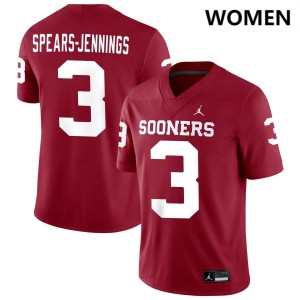 Women Robert Spears-Jennings Crimson OU #3 NCAA Jersey 103533-331