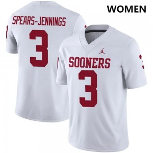 Women Robert Spears-Jennings White Boomer Sooner #3 Official Jersey 833297-305