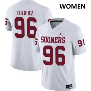 Women Siolaa Lolohea White OU Sooners #96 2025-26 Jerseys 937046-973