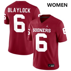 Women Tory Blaylock Crimson Boomer Sooner #6 High School Jerseys 874066-416