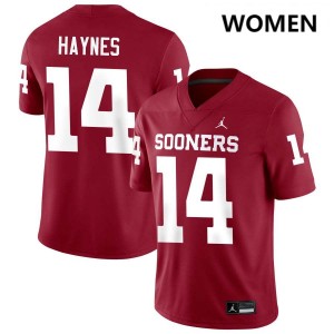 Women Trystan Haynes Crimson Sooners #14 Limited Jersey 447525-905