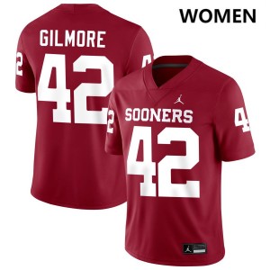 Women Wyatt Gilmore Crimson OU #42 Game Jerseys 213996-526