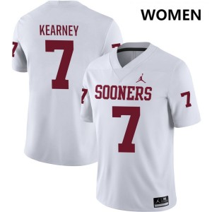 Women Zion Kearney White OU Sooners #7 Replica Jersey 137130-247