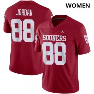 Women Jacob Jordan Crimson Oklahoma Sooners #88 Limited Jerseys 600558-970