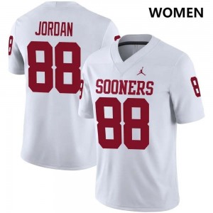 Women Jacob Jordan White Boomer Sooner #88 Embroidery Jersey 874705-584