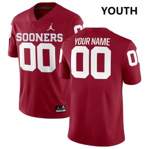 Youth Custom Crimson Oklahoma Sooners #00 Embroidery Jersey 924167-869