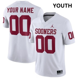 Youth Custom White Oklahoma #00 Replica Jerseys 486325-421