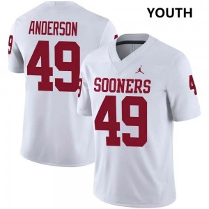 Youth Ben Anderson White Oklahoma Sooners #49 NCAA Jerseys 175317-604