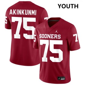 Youth Daniel Akinkunmi Crimson Oklahoma #75 University Jerseys 760281-219