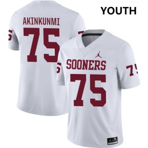Youth Daniel Akinkunmi White Oklahoma #75 NCAA Jerseys 670964-100