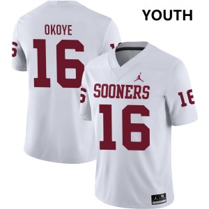 Youth Danny Okoye White Oklahoma #16 NCAA Jerseys 974165-336