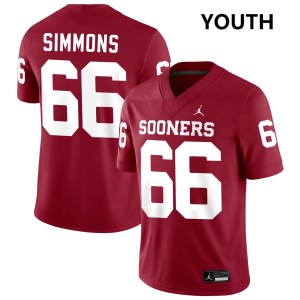 Youth Derek Simmons Crimson OU Sooners #66 Official Jerseys 400548-828