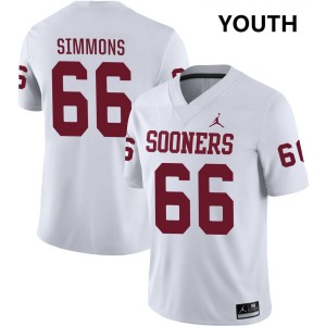 Youth Derek Simmons White Boomer Sooner #66 2025 Jersey 938932-217