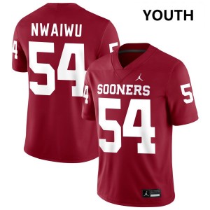 Youth Febechi Nwaiwu Crimson Oklahoma #54 High School Jerseys 936281-437