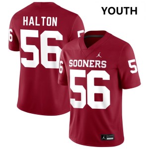 Youth Gracen Halton Crimson Oklahoma Sooners #56 Official Jerseys 792843-964