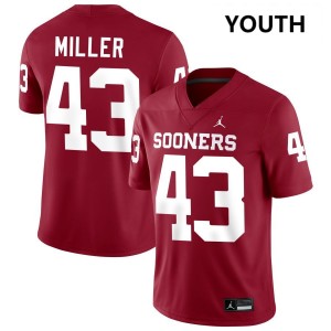 Youth Grayson Miller Crimson OU Sooners #43 Alumni Jerseys 264140-713