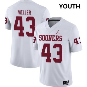 Youth Grayson Miller White Oklahoma #43 High School Jersey 733531-285