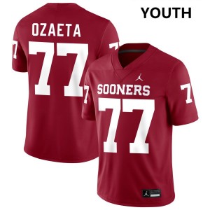 Youth Heath Ozaeta Crimson Boomer Sooner #77 High School Jerseys 848546-310