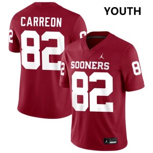Youth Ivan Carreon Crimson OU Sooners #82 Limited Jerseys 621376-524