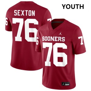 Youth Jacob Sexton Crimson Oklahoma #76 Alumni Jerseys 142067-869