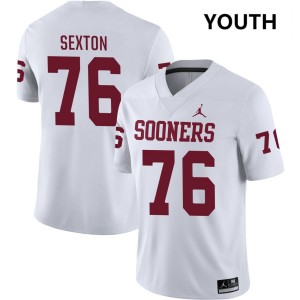 Youth Jacob Sexton White Oklahoma Sooners #76 Limited Jersey 200925-534