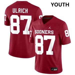 Youth Jacob Ulrich Crimson OU Sooners #87 Player Jersey 514684-660