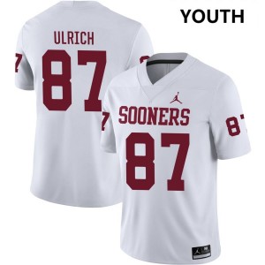 Youth Jacob Ulrich White Oklahoma Sooners #87 NCAA Jersey 622772-623
