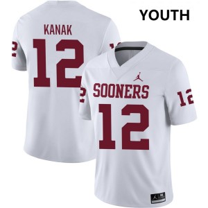 Youth Jaren Kanak White Oklahoma #12 2025 Jersey 967350-336